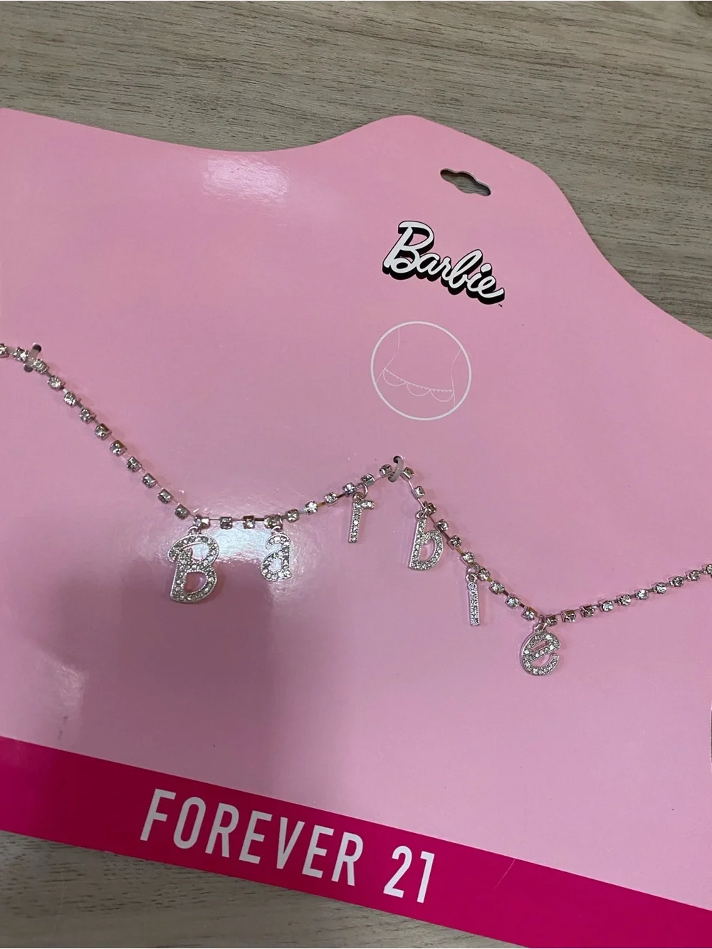 Crystal 'Barbie' Letter Chain Belt BARBIE forever 21 - NWT